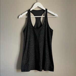lululemon athletica Black Floral Patterned Tank Top